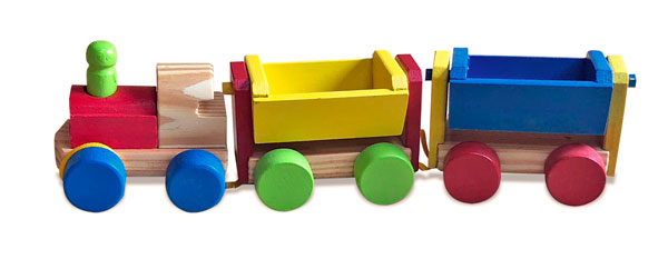 Mini Trem de Madeira - Médio - Woodtoys - Ioiô de Pano Brinquedos Educativos